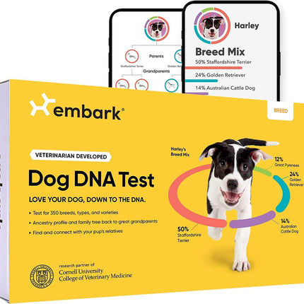 Embark Dog DNA Test Kit | Breed & Genetic Ancestry Discovery | at-Home Cheek Swab -Mixed Breed and Purebred Dog DNA Test