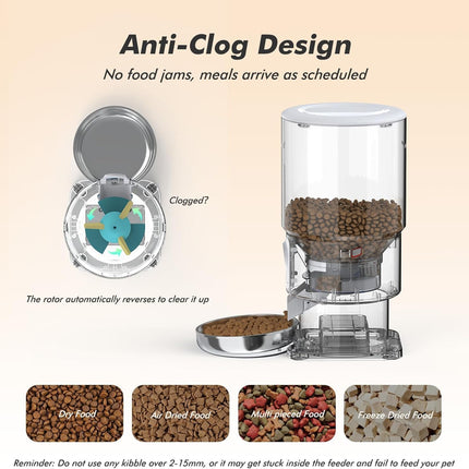 Nityers Automatic Cat Feeder with Camera, 5G WiFi Automatic Dog Feeder, Up to 15mm Kibbles, 5L Large Capacity, 1080P HD