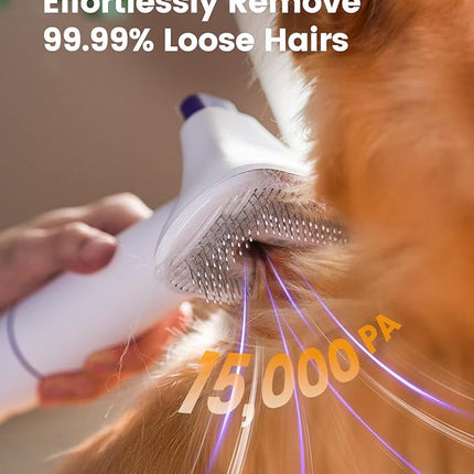 oneisall Dog Vacuum Brush for Shedding Grooming,Suction 99% Pet Hair,Dog Grooming Vacuum,Dog Hair Vacuum Groomer with 4 Pet Grooming Tools,Pet Hair Remover (pur)