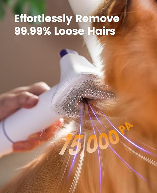 oneisall Dog Vacuum Brush for Shedding Grooming,Suction 99% Pet Hair,Dog Grooming Vacuum,Dog Hair Vacuum Groomer with 4 Pet Grooming Tools,Pet Hair Remover (pur)