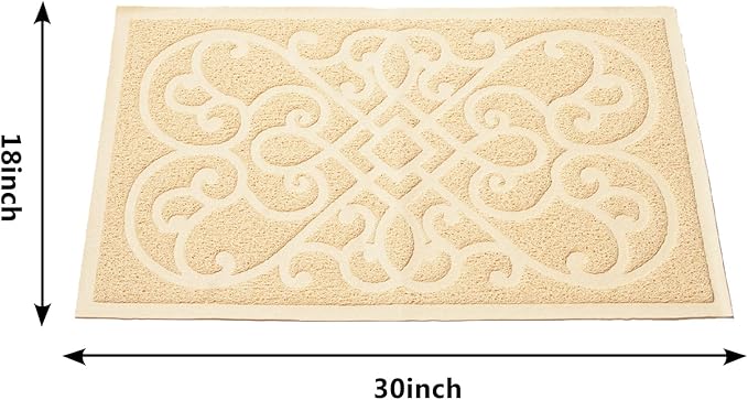 PetLike Cat Litter Mat Kitty Litter Mats for Tray Boxes, Kitty Litter Trapping Mat House Floors Clean (Beige)