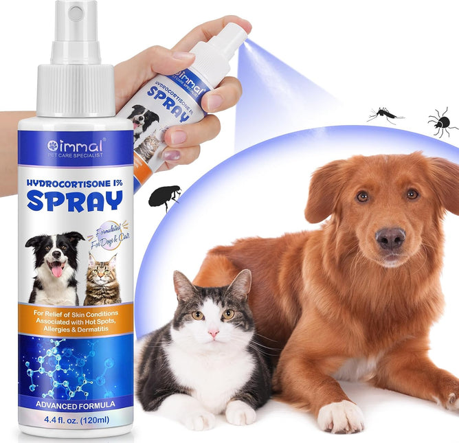 Pet Hydrocortisone Spray for Dogs & Cats 120ml, Natural