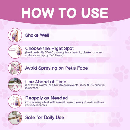 Cat Calming Spray with Pheromone, Cat Anxiety & Stress Relief, 60ML