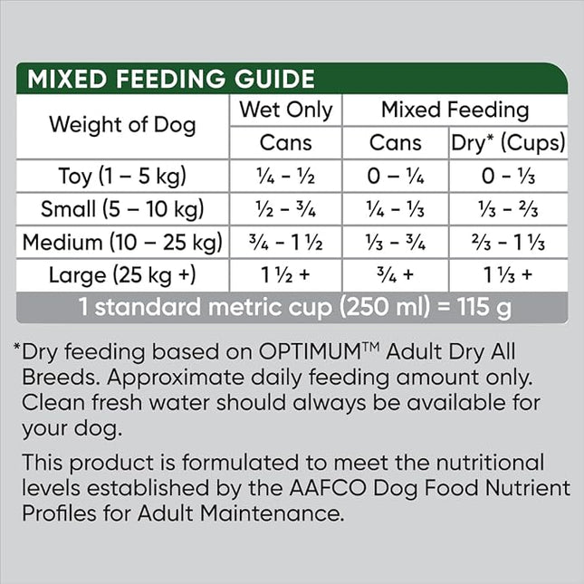 OPTIMUM Adult Wet Dog Food with Lamb and Rice 400g Can, 24 Pack