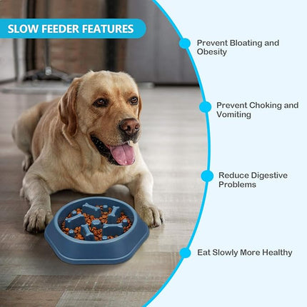 UPSKY Slow Feeder Dog Bowl - Anti-Chocking, Interactive Puzzle Bowl for Slow Down Eating