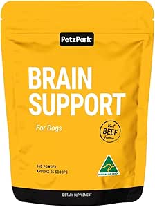 Petz Park Brain Support for Dogs 45 Scoops, Dog Supplements Made in Australia, Senior Dog Brain Support Supplement, Cognitive Support Powder