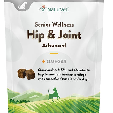 NaturVet Senior Dog Wellness Hip & Joint Advanced Plus - 120 Soft Chews