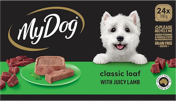 My Dog Adult Wet Dog Food Classic Loaf with Juicy Lamb 24 x 100g Trays