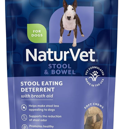 NaturVet Stool Eating Deterrent with Breath Aid for Dogs - 70 Soft Chews