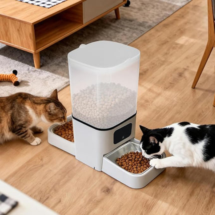 PaWz Automatic Cat Feeder with APP Control,5G WiFi Automatic Dog Feeder,6L Food Large Cat Dispenser for Multiple Pets
