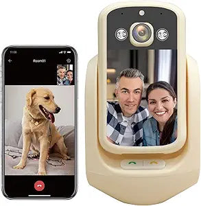 2-Way Video Calling Camera with 2.8" Display, In-House Monitoring Pet Camera with Speaker, 360° View PTZ WiFi AI Motion Detection Indoor for Puppy/Cat/Dog with Phone App Control, Indoor Home Security