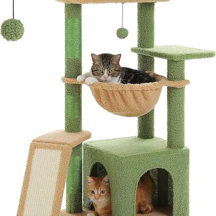 PAWZ Road Cactus Cat Tree for Indoor Cats, 92cm Cat Tower with 3 Scratching Post, Green