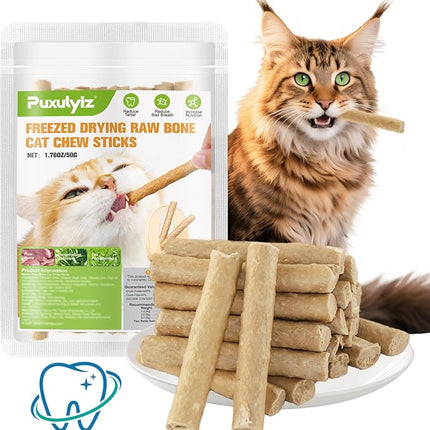Freezed Dried Cat Chew Sticks, Cat Dental Treats for Freshens Breath and Controls Tartar, Feline Teething Sticks (50g)