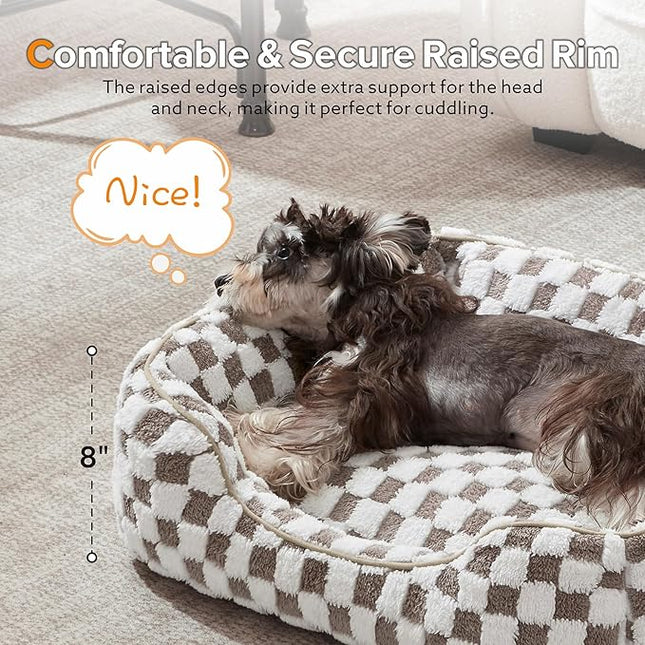 JOEJOY Dog Bed for Medium Small Dogs - Rectangle Orthopedic Dog Sofa Bed