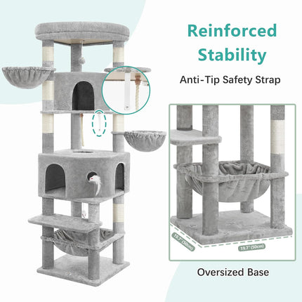 Cat Tree, 81.1" Skyward Corner Cat Tower for Large Cats VCT031W