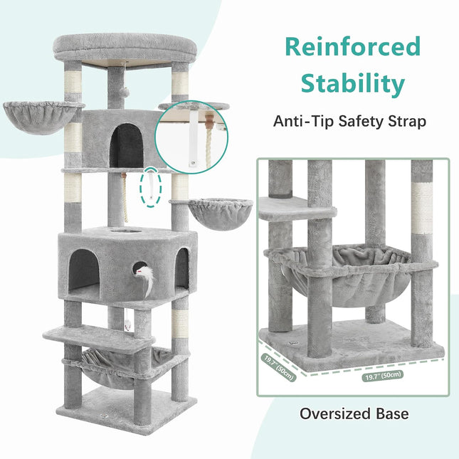Cat Tree, 81.1" Skyward Corner Cat Tower for Large Cats VCT031W