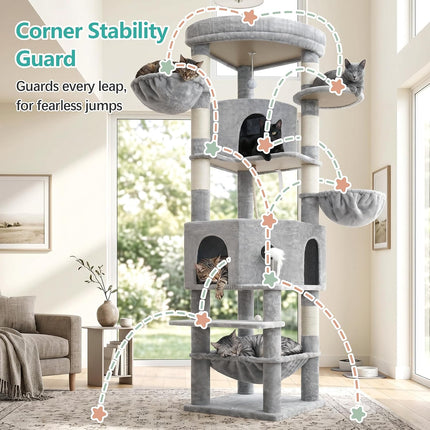 Cat Tree, 81.1" Skyward Corner Cat Tower for Large Cats VCT031W