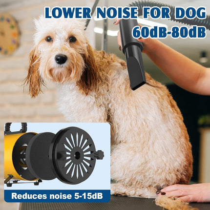 ADVWIN Dog Dryer, Pet Grooming Blow Dryer with Adjustable Speed, High Velocity Dog Hair Dryer with 4 Different Nozzles, Orange