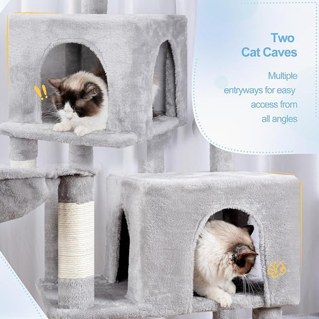 Hey-brother Cat Tree Tower with Stable Extended Base, 3 Platforms, MPJ038W