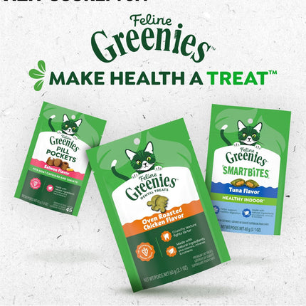 FELINE GREENIES SMARTBITES Hairball Control Natural Cat Treats Chicken Flavor, (10) 4.6 oz. Pouches