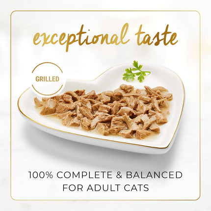 Fancy Feast Grilled Adult Wet Cat Food Grilled Ocean Whitefish & Tuna Feast in Gravy 24x85g
