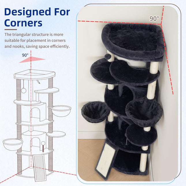 Corner Cat Tree, All Sisal Multi-Cat Scratching Posts