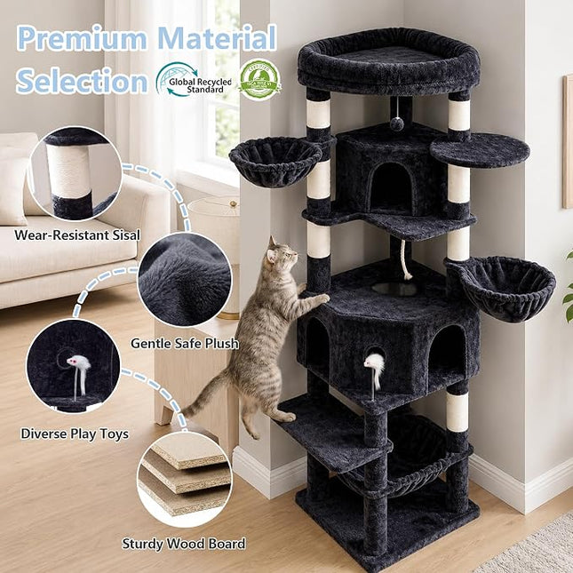 Cat Tree, 81.1" Skyward Corner Cat Tower for Large Cats VCT031G