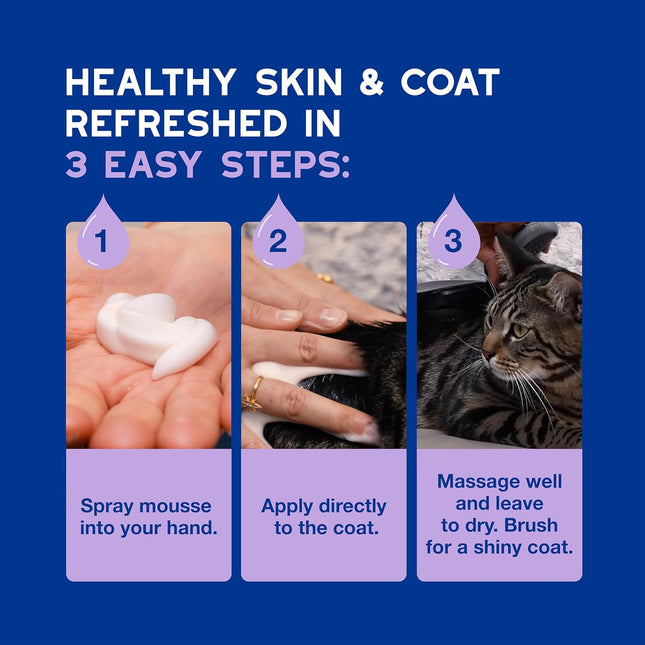 Douxo Spa Leave-on Mousse for Cats, Hypoallergenic, Skin-Friendly, 150 ml