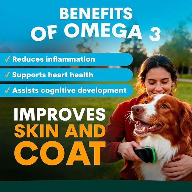 Petz Park Dog Skin and Coat Supplement 45 Scoops, Omega 3 for Dogs Made in Australia, Fish Oil for Dog Skin Support, Dog Food Topper, Dog Health Supplement Powder