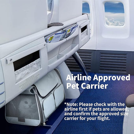 FUKUMARU Cat Carrier, Soft-Sided Small Dog Carrier, Large Cat Travel Bag with 4 Mesh