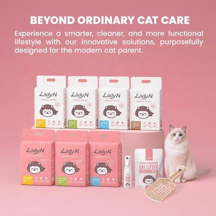Lady N Cat Attract Tofu Cat Litter, Calming Pheromone Low-Track Pellet 9lb