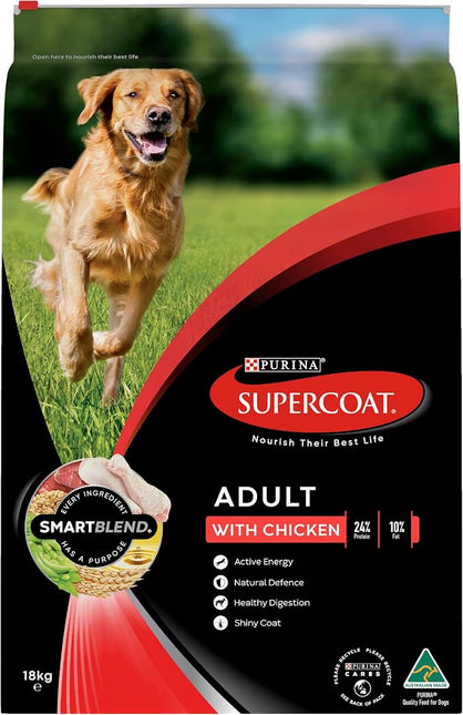 Supercoat Adult Chicken Dry Dog Food 18 Kg.