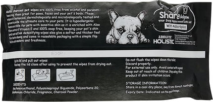 Absorb Plus Charcoal Pet Wipes 80 Sheets, Aloe Vera