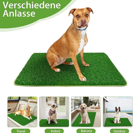 Pack of 2 Dog Toilet Balcony, Artificial Grass, Dog Toilet, Washable Puppy Toilet, Reusable Lawn Training Pee Pads, Training Mat for Small Dogs (46 x 36 cm)