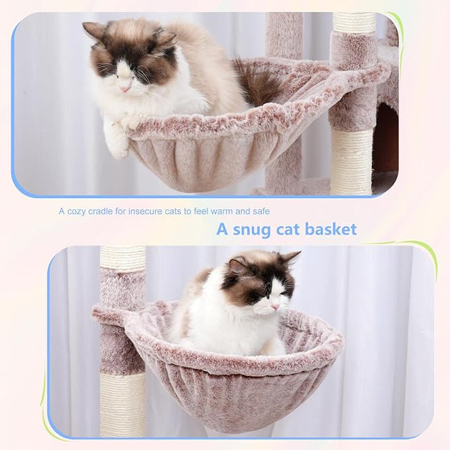 Hey-brother Cat Tree Tower with Stable Extended Base, 3 Platforms, MPJ038MU