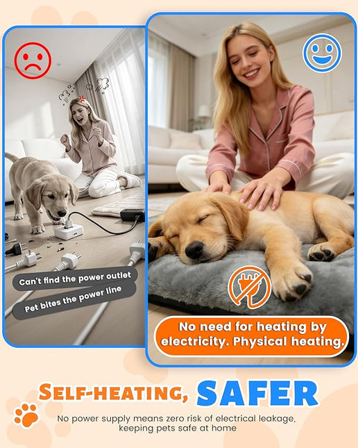 LOVELEDI Self Heated Cat Bed Pad - Self Warming Pet Heating Mat, 45x70cm
