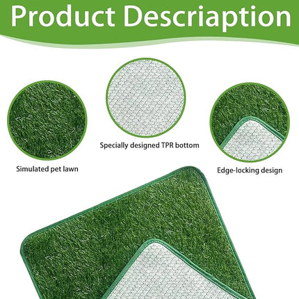 Pack of 2 Dog Toilet Balcony, Artificial Grass, Dog Toilet, Washable Puppy Toilet, Reusable Lawn Training Pee Pads, Training Mat for Small Dogs (46 x 36 cm)