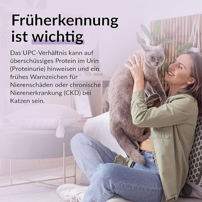 getTested Kidney Test for Cats, 10-Minute Home Urinalysis Kit, UPC Ratio Urine Test Strips for Early CKD Detection, Proteinuria, and Kidney Health Monitoring