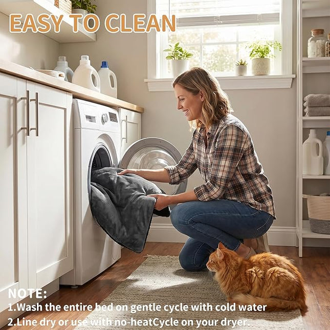 Self-Warming Cat Bed, Self-Heating Thermal Pet Mat, Washable, Non-Electric