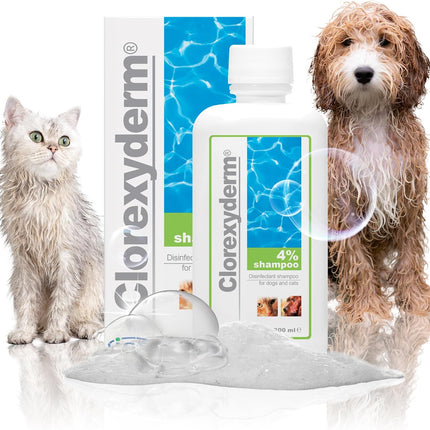 Clorexyderm 4% Chlorhexidine Dog Shampoo, Deep Cleansing Coat Wash, 200 ml