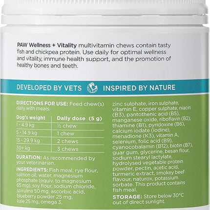 PAW by Blackmores Wellness and Vitality Multivitamins for Dogs |Maintains General Wellness & Vitality | 60 Chews