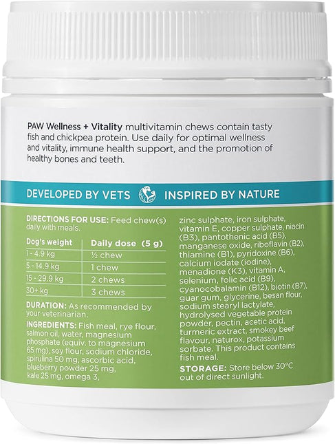 PAW by Blackmores Wellness and Vitality Multivitamins for Dogs |Maintains General Wellness & Vitality | 60 Chews