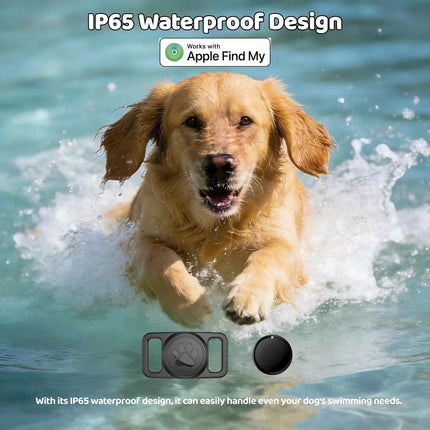 Pet Tracker,GPS Collar for Dogs (iOS Only) Smart tag,Waterproof Compatible with Apple Find My,No Monthly Fee