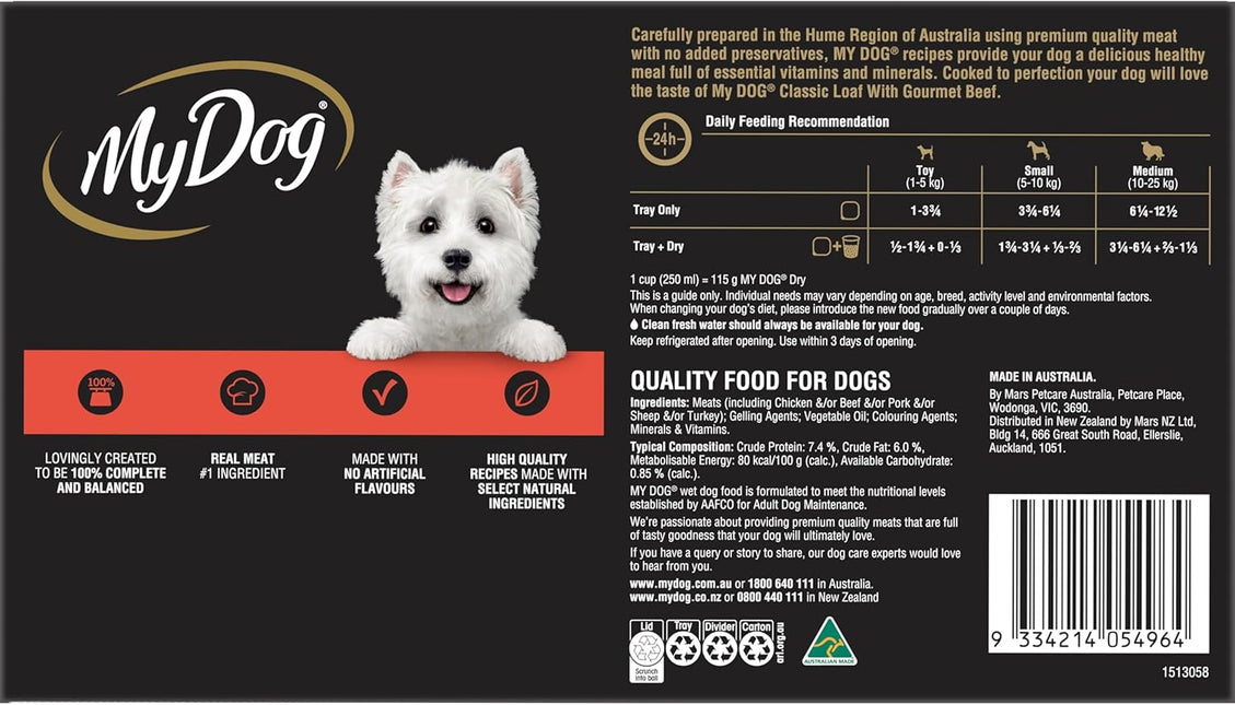 My Dog Adult Wet Dog Food Classic Loaf with Gourmet Beef
