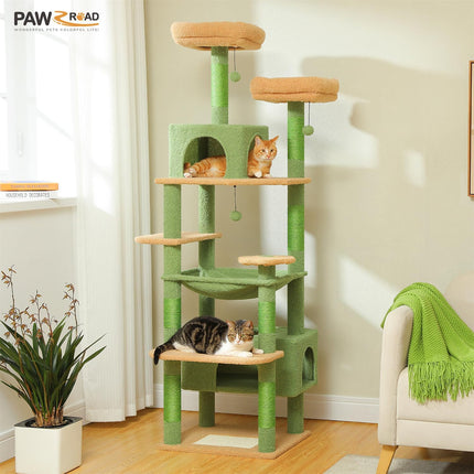 Pawz Road Cat Tree with Sisal-Covered Scratching Posts and Pads