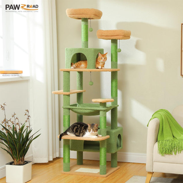 Pawz Road Cat Tree with Sisal-Covered Scratching Posts and Pads