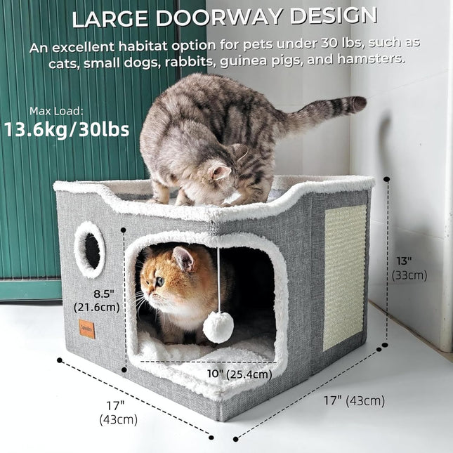 Large Cat Bed for Indoor Cats