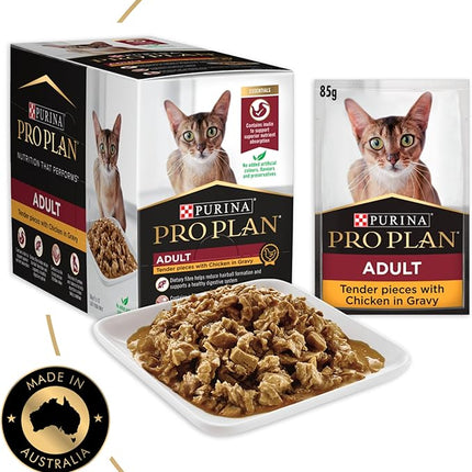 PRO PLAN Adult Wet Cat Food Chicken in Gravy 12x85g
