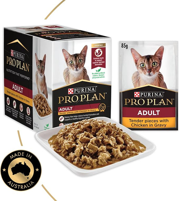 PRO PLAN Adult Wet Cat Food Chicken in Gravy 12x85g