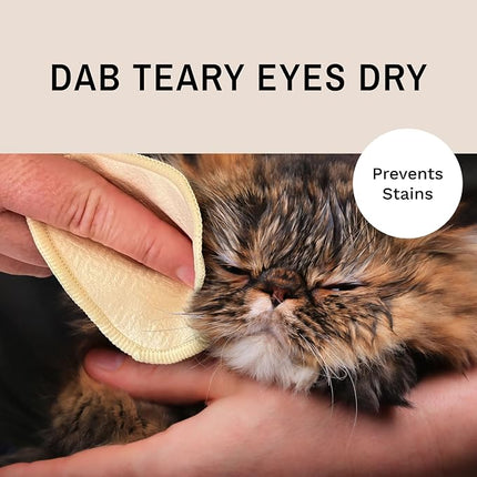Eye Envy Washable Reusable Applicator Pads. 15 Count. Use with Tear Stain Solution. Machine Washable. Large Size. Mesh Bag for Storage and Washing. Gentle Exfoliating Texture
